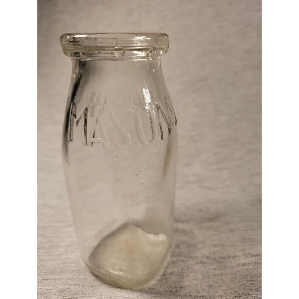 Masons Dairy Duraglas 17 62 Embossed Half Pint Milk Bottle Vintage - Picture 5 of 15